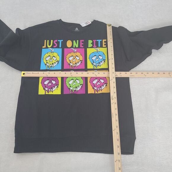 Disney Snow White Evil Queen Just One Bite sweatshirt black Size small Halloween - Picture 4 of 6